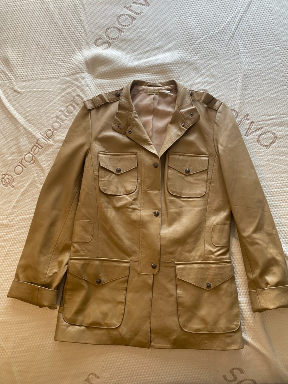 Max Studio Tan Leather Field Jacket